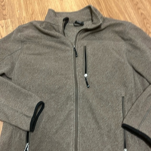 SOLARIS Men's Fleece Jacket Full Zip 3 Pockets Light Brown Large - Picture 7 of 7